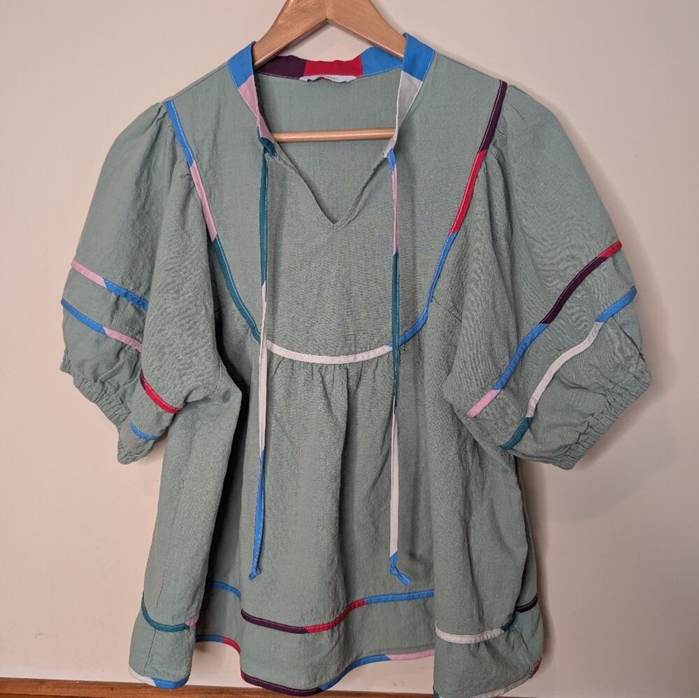CICY BELL Puff Sleeve Blouse, Size XL